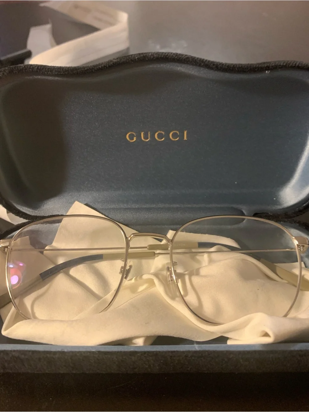 Gucci Men's Gold Metal Frame Glasses - 100% authentic